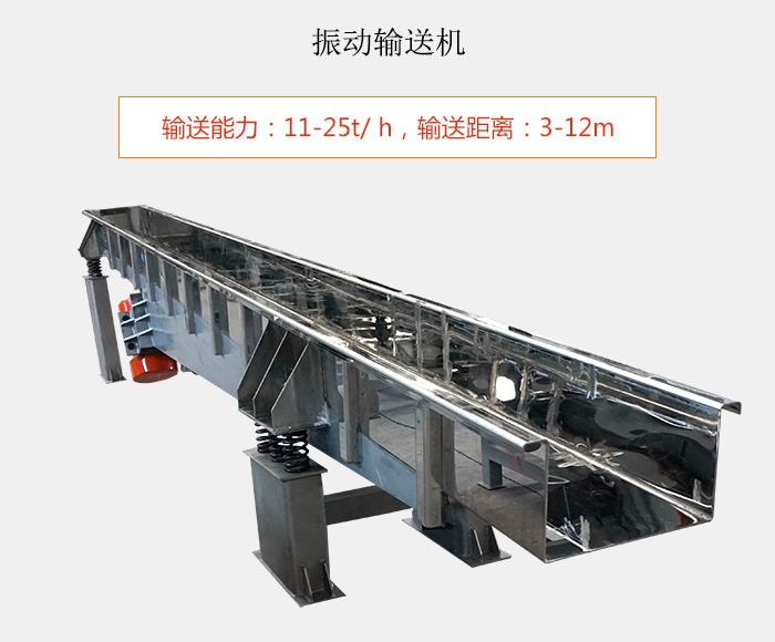 振動(dòng)輸送機(jī)：輸送能力：11-25t/ h，輸送距離：3-12m